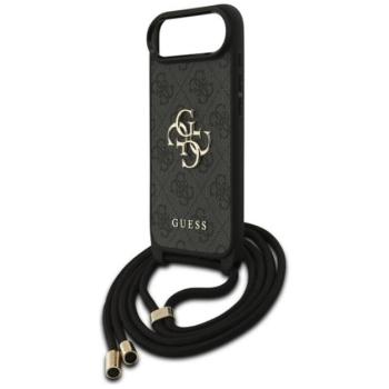 GUESS 4G BIG LOGO CORD STAP CROSSBODY műanyag telefonvédő (ütésállóság, bőr hatású hátlap + vállpánt) FEKETE Apple iPhone Air kép