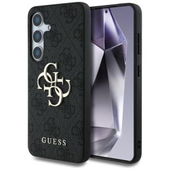 GUESS 4G BIG LOGO szilikon telefonvédő (ütésállóság, bőr hatású hátlap) FEKETE Samsung Galaxy S25 (SM-S931) kép
