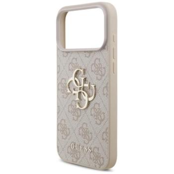 GUESS 4G BIG LOGO szilikon telefonvédő (ütésállóság, bőr hatású hátlap) RÓZSASZÍN Apple iPhone 17 Pro Max kép