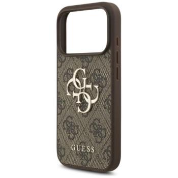 GUESS 4G BIG LOGO szilikon telefonvédő (ütésállóság, bőr hatású hátlap) SÖTÉTBARNA Apple iPhone 17 Pro kép