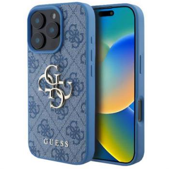 GUESS 4G BIG LOGO szilikon telefonvédő (ütésállóság, bőr hatású hátlap) VILÁGOSKÉK Apple iPhone 16 Pro Max kép