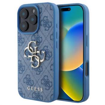 GUESS 4G BIG LOGO szilikon telefonvédő (ütésállóság, bőr hatású hátlap) VILÁGOSKÉK Apple iPhone 16 Pro kép