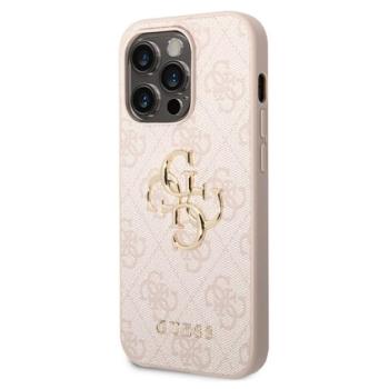 GUESS 4G BIG METAL LOGO műanyag telefonvédő (ütésállóság, bőr hatású hátlap) RÓZSASZÍN Apple iPhone 15 Pro kép