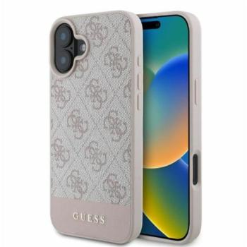 Guess 4G Bottom Stripe Apple iPhone 16 hátlap tok, rózsaszín GUHCP16SG4GLPI kép