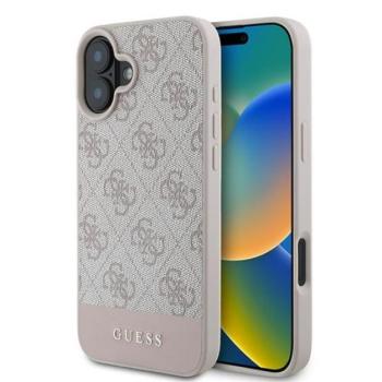 Guess 4G Bottom Stripe Apple iPhone 16 Plus hátlap tok, rózsaszín GUHCP16MG4GLPI kép