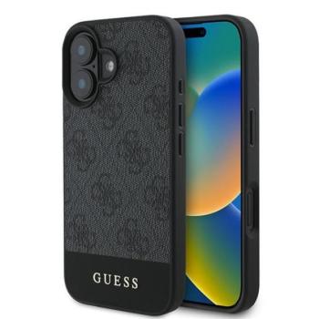 Guess 4G Bottom Stripe Apple iPhone 16 Plus hátlap tok, szürke GUHCP16MG4GLGR kép