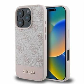 Guess 4G Bottom Stripe Apple iPhone 16 Pro hátlap tok, rózsaszín GUHCP16LG4GLPI kép