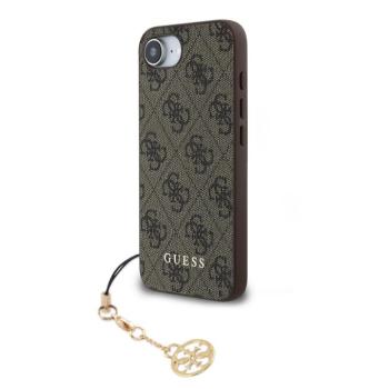 Guess 4G Charm iPhone 16e kemény hátlap tok, barna kép