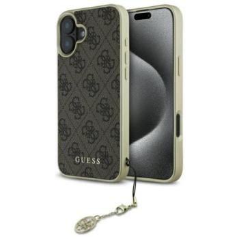 Guess 4G Charms Collection iPhone 16 hátlap tok, barna GUHCP16SGF4GBR kép