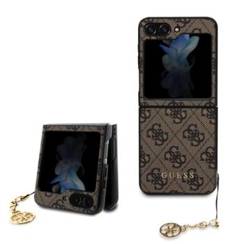 Guess 4G Charms Collection Samsung Galaxy Z Flip 5 kemény hátlap tok, barna kép