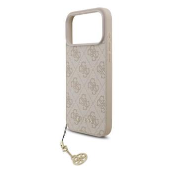 GUESS 4G CHARMS műanyag telefonvédő (textil hátlap, telefondísz) RÓZSASZÍN Apple iPhone 17 Pro Max kép