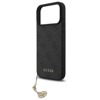GUESS 4G CHARMS műanyag telefonvédő (textil hátlap, telefondísz) SÖTÉTSZÜRKE Apple iPhone 17 Pro Max kép