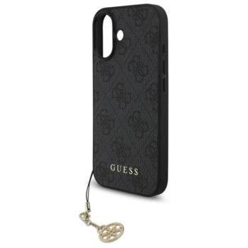 GUESS 4G CHARMS műanyag telefonvédő (textil hátlap, telefondísz) SÖTÉTSZÜRKE Apple iPhone 17 kép