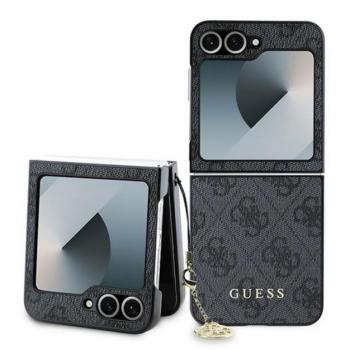 GUESS 4G CHARMS műanyag telefonvédő (textil hátlap, telefondísz) SÖTÉTSZÜRKE Samsung Galaxy Z Flip6 (SM-F741) kép
