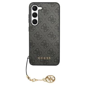 GUESS 4G CHARMS műanyag telefonvédő (textil hátlap, telefondísz) SZÜRKE Samsung Galaxy S24 (SM-S921) kép
