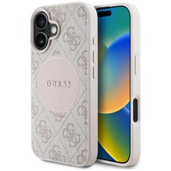 Guess 4G Circle Classic Logo iPhone 16 MagSafe hátlap tok, rózsaszín kép