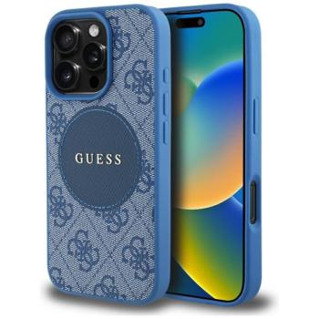 Guess 4G Circle Classic Logo iPhone 16 Pro MagSafe hátlap tok, kék kép