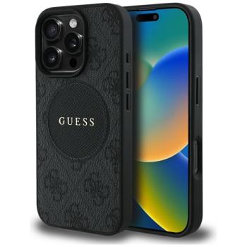 Guess 4G Circle Classic Logo iPhone 16 Pro Max MagSafe hátlap tok, fekete kép