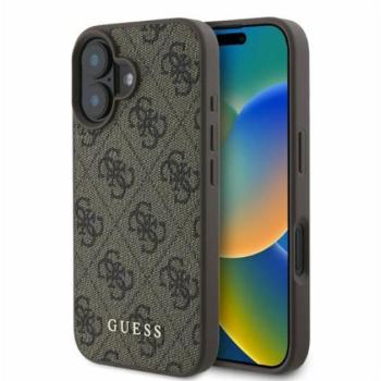 Guess 4G Classic Apple iPhone 16 hátlap tok, barna GUHCP16SG4GFBR kép