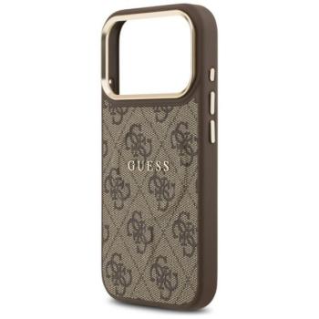 GUESS 4G CLASSIC LOGO szilikon telefonvédő (ütésállóság, bőr hatású hátlap) SÖTÉTBARNA Apple iPhone 17 Pro Max kép