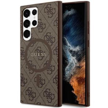 Guess 4G Collection Leather Metal Logo S24 Ultra (S928) MagSafe tok, barna GUHMS24LG4GFRW kép