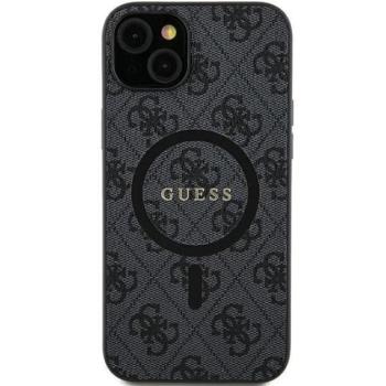 Guess 4G Collection Leather Metal Logo Samsung Galaxy S24 mágneses tok, fekete kép