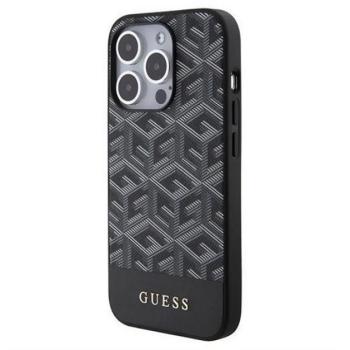 GUESS 4G G CUBE szilikon telefonvédő (műanyag hátlap, MagSafe) FEKETE Apple iPhone 15 Pro kép