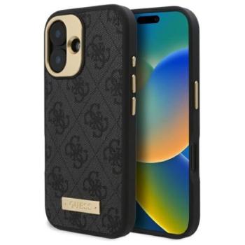 Guess 4G Logo Plate iPhone 16 Plus MagSafe kemény hátlap tok, fekete GUHMP16MU4GPRK kép