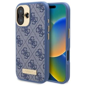 Guess 4G Logo Plate iPhone 16 Plus MagSafe kemény hátlap tok, kék GUHMP16MU4GPRB kép