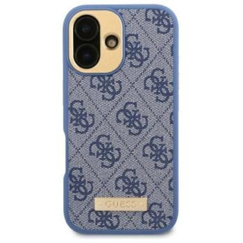 Guess 4G Logo Plate iPhone 16 Pro MagSafe kemény hátlap tok, kék GUHMP16LU4GPRB kép