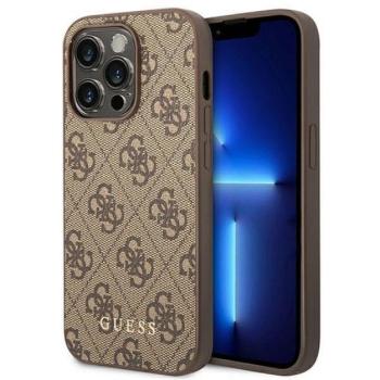 Guess 4G Metal Gold Apple iPhone 14 Pro Max hátlap tok, barna kép