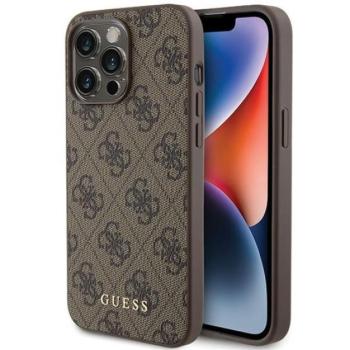 Guess 4G Metal Gold Logo Apple iPhone 15 Pro Max hátlap tok, barna kép