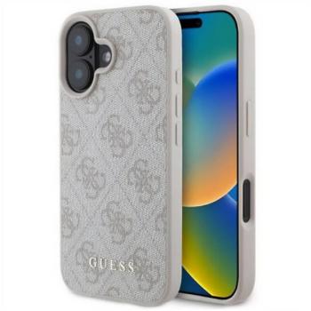 GUESS 4G METAL GOLD LOGO műanyag telefonvédő (textil hátlap) RÓZSASZÍN Apple iPhone 16 kép