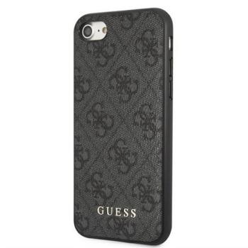 GUESS 4G METAL GOLD LOGO műanyag telefonvédő (textil hátlap) SZÜRKE Apple iPhone 8 4.7, iPhone 7 4.7, iPhone SE 2 (2020) kép