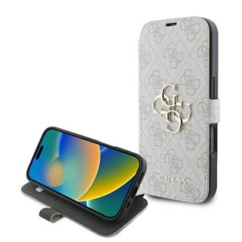 Guess 4G Metal Logo iPhone 16 Pro Max flip/oldalra nyíló tok, rózsaszín GUBKP16X4GMGPI kép