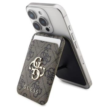 Guess 4G Metal Logo MagSafe kompatibilis kitámasztható kártyatartó, barna kép