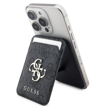 Guess 4G Metal Logo MagSafe kompatibilis kitámasztható kártyatartó, fekete kép