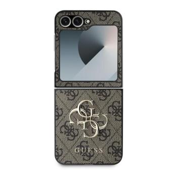 Guess 4G Metal Logo PU Samsung Galaxy Z Flip 6 / Flip 7 FE hátlap tok, barna kép