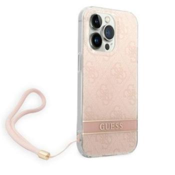 Guess 4G Print Strap Apple iPhone 14 Pro hátlap tok, pink kép