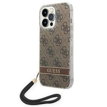Guess 4G Print Strap Apple iPhone 14 Pro Max hátlap tok, barna kép