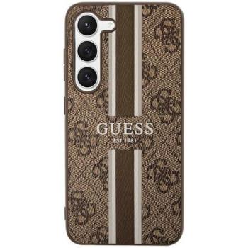 Guess 4G Printed Stripe Samsung Galaxy S23 szilikon tok, barna kép