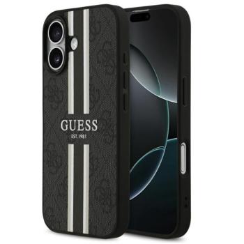 Guess 4G Printed Stripes Apple iPhone 17 MagSafe hátlap tok, fekete kép