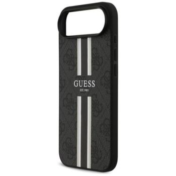 GUESS 4G PRINTED STRIPES szilikon telefonvédő (ütésállóság, bőr hatású hátlap, MagSafe) FEKETE Apple iPhone 17 Air kép