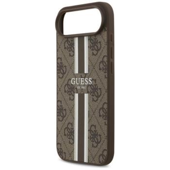 GUESS 4G PRINTED STRIPES szilikon telefonvédő (ütésállóság, bőr hatású hátlap, MagSafe) SÖTÉTBARNA Apple iPhone 17 Air kép