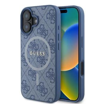 Guess 4G Ring Classic iPhone 16 Plus MagSafe kemény hátlap tok, kék GUHMP16MG4GFRB kép