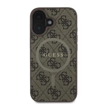 Guess 4G Ring Classic Logo Apple iPhone 16 Plus hátlap tok, barna GUHMP16MG4GFRW kép