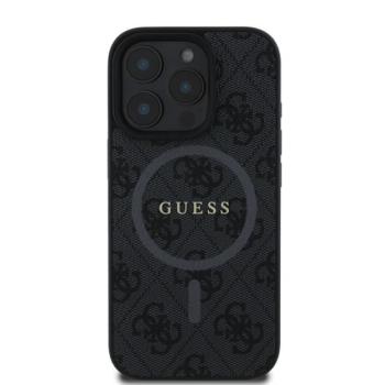 Guess 4G Ring Classic Logo Apple iPhone 16 Pro Max hátlap tok, fekete/barna GUHMP16XG4GFRK kép
