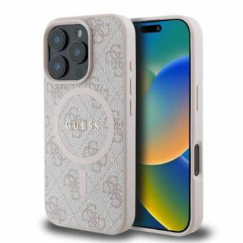 Guess 4G Ring Classic Logo Apple iPhone 16 Pro Max hátlap tok, rózsaszín GUHMP16XG4GFRP kép