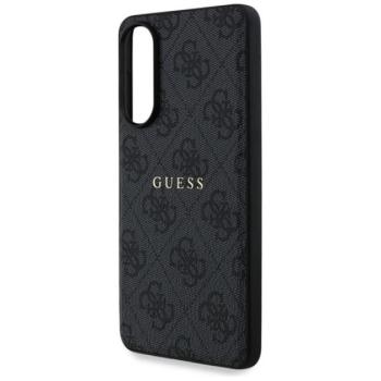 GUESS 4G RING CLASSIC LOGO szilikon telefonvédő (ütésállóság, textil hátlap, MagSafe) FEKETE Samsung Galaxy S25 Edge (SM-S937) kép