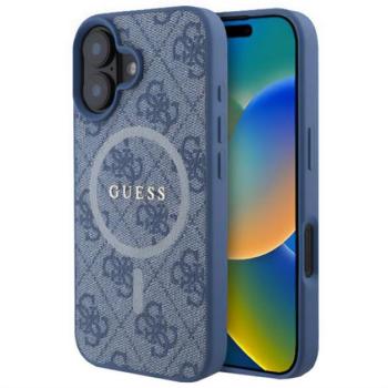 GUESS 4G RING CLASSIC LOGO szilikon telefonvédő (ütésállóság, textil hátlap, MagSafe) VILÁGOSKÉK Apple iPhone 16 kép